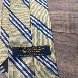 Brooks Brothers Gold and Blue Striped Silk Tie